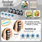1PC Light Up Keyboard Keychain Stress Relief Clickable LED Button Toy for People with Anxiety Office Desk Accessory