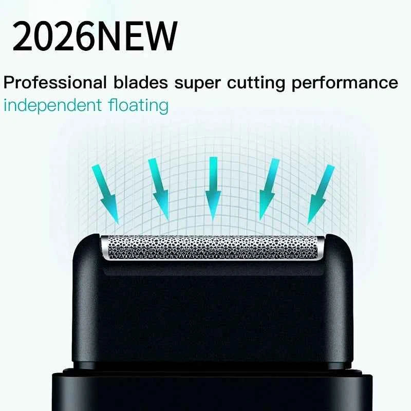 New Electric Shaver Professional Beard Trimmer Razor Portable Mini Shaver Reciprocating Shaving Blade USB Charge for Men
