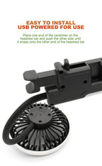 SEAMETAL Car Cooling Fan 360 Adjustable Dual Head Car Fan Low Noise Automotive Electric Fan Type C Charge for Dashboard RV Truck