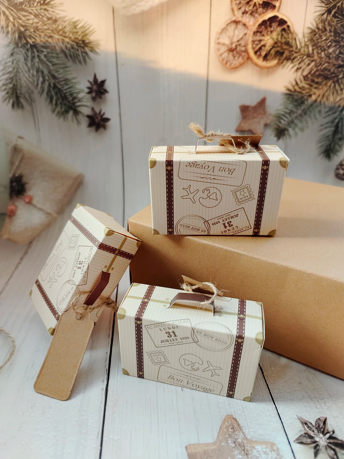 10/50pcs Hemp Rope Tag Luggage Packaging Box Candy Box Gift Box Eco-Friendly Natural Jute Twine Handle for Gift Packaging