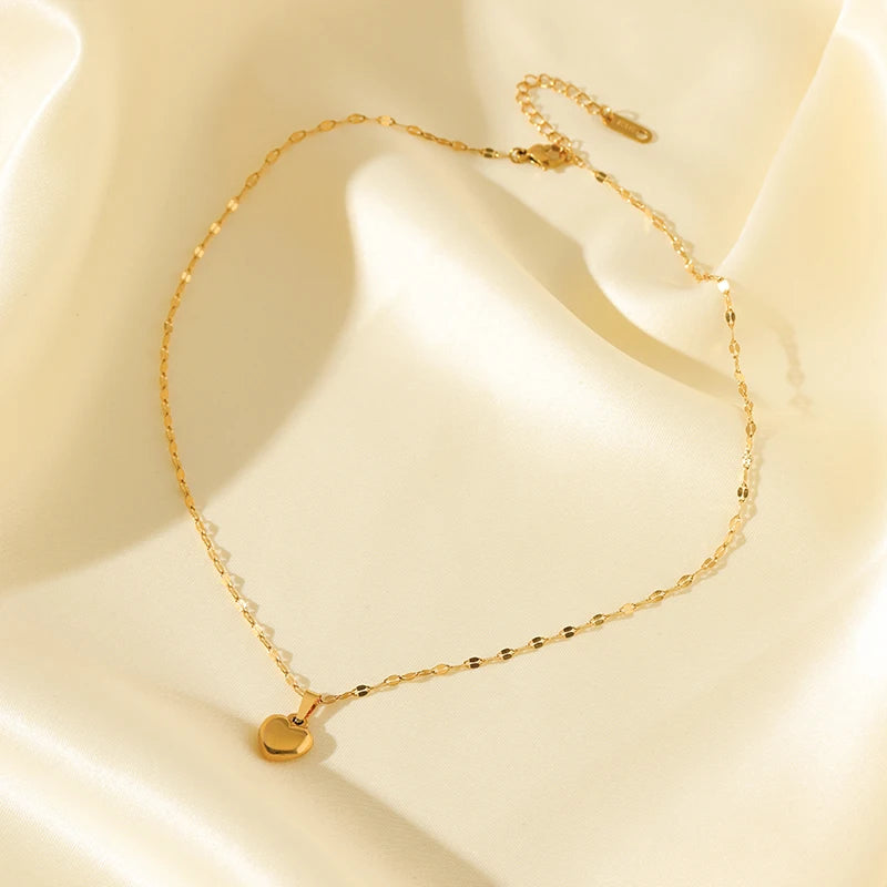 EILIECK 316L Stainless Steel Heart Love Necklace Bracelets Earrings Set For Women New Trendy 18K Gold Plated Waterproof Jewelry