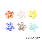 6pcs Irregular Shape Cute Mini Glass Flower Ornament Christmas Wedding Party Decor Supplies DIY Girl Jewelry Pendant Accessories