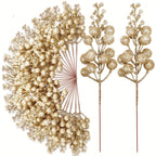 Glitter Artificial Flowers Berry Bouquet Christmas Decoration Xmas Tree Ornaments for Home Decor New Year Gift Accessory