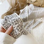 Cashew flower silk scarf double-sided printed for Women, Lightweight Versatile Bandana Style, Daily Office Party Vacation Boho