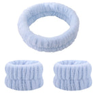 Face Wash Wristband Set Women's Headband Wristbands Absorbent Waterproof Wristbands Makeup Face Wash Hair Bands