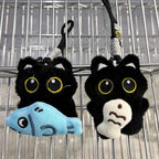 Cute Black Cat Plush Keychain Kawaii Bag Charm