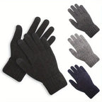  4colors Winter Warm Gloves Touchscreen Unisex Knit Finger Gloves Machine Washable Ideal for Travel Cycling Sports
