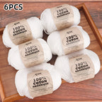 6pcs Cotton Soft Breathable Yarn Thread Set-Perfect for Hand Knitting, Crocheting, Weaving Hats, Scarves, Dolls, Bags, Sweaters