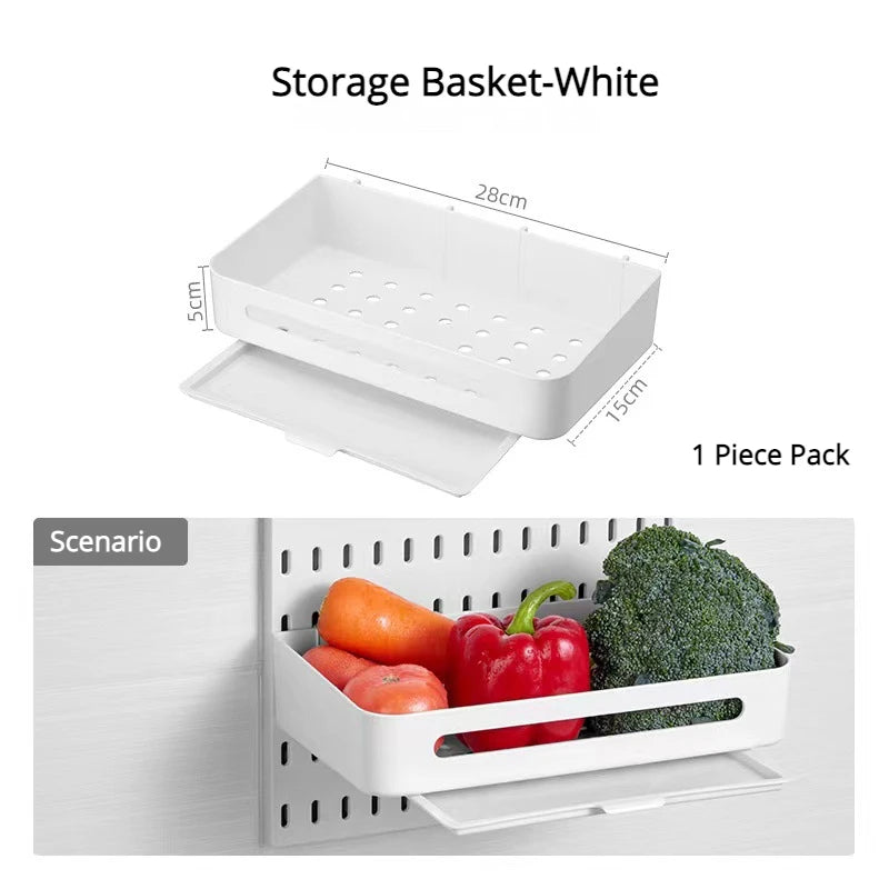 New DIY Pegboard Accessories Hanging Shelf Storage Hooks Wall Organizer No Punching Crafts Organization For Garage Kitchen Room