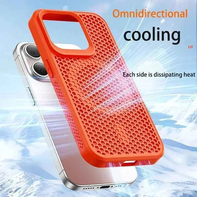 Cooling Heat Dissipation Phone Case For iPhone 17 16 15 14 13 12 11 Pro Max Plus Breathable Hard Back Magnetic Cover For Magsafe