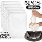 1/5Pcs Reusable Nut Milk Bags Strainers Unbleached Nylon Cheesecloth Bag Food Cheese Yogurt Filter Kitchen Fine Mesh Strainer