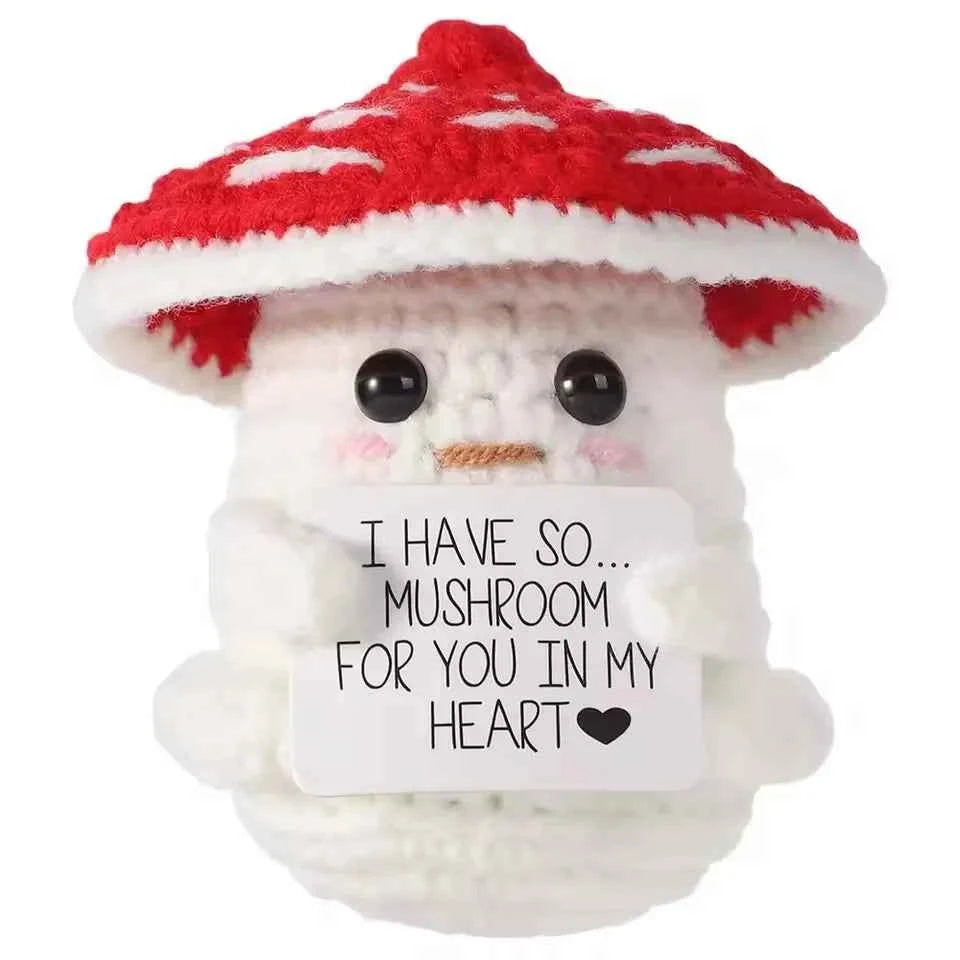Funny Crochet Positive Inspirational Emotional Support Owl Doll Home Room Decoration Handmade Knitted Owl Desktop Ornament Gift