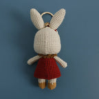 Cute Rabbit Crochet Keychain Handmade Bunny Bag Charm