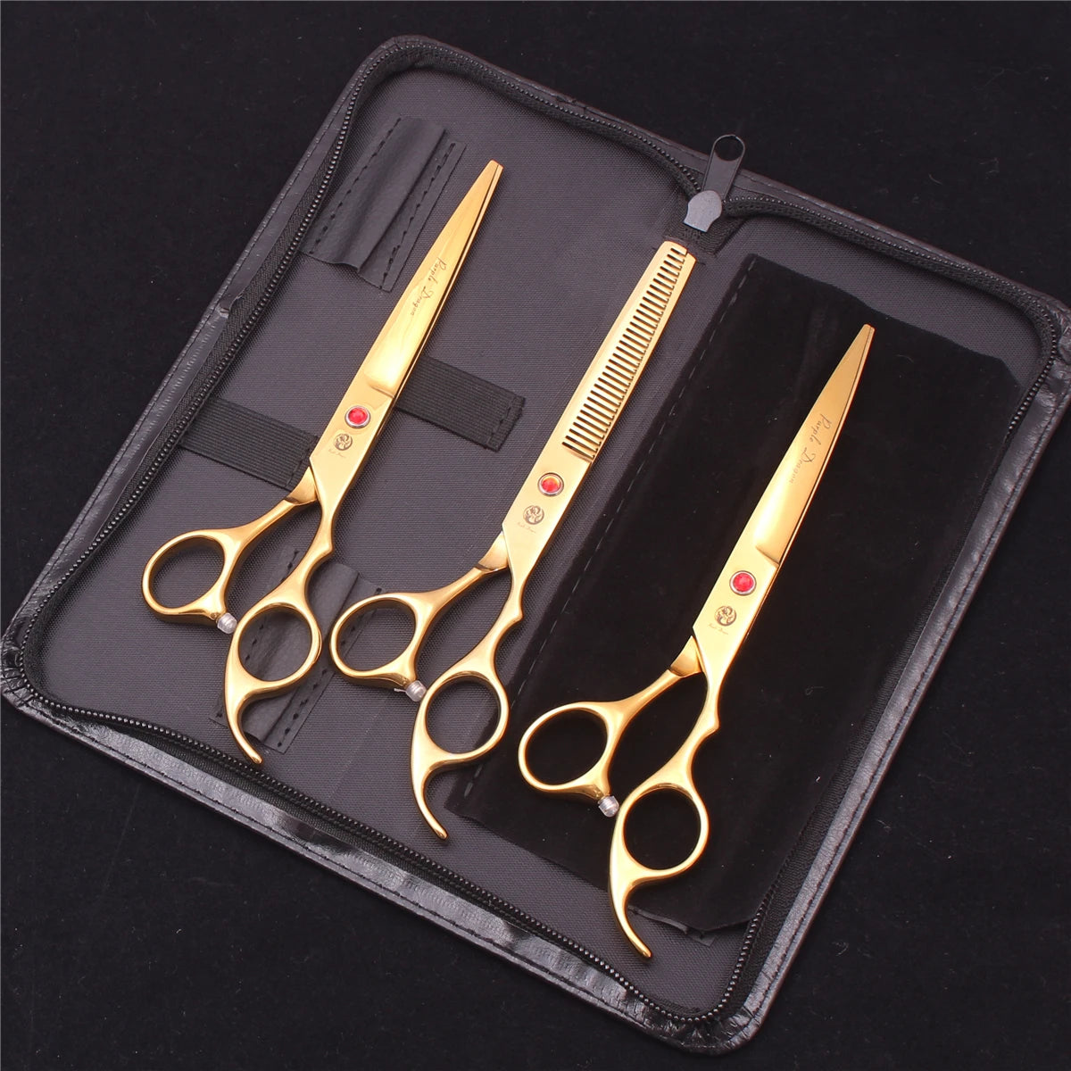 Pet Grooming Scissors Purple Dragon Japan Stainless Pink Curved Scissors For Dogs Dog Thinning Scissors Pet Chunker Shears Z3003