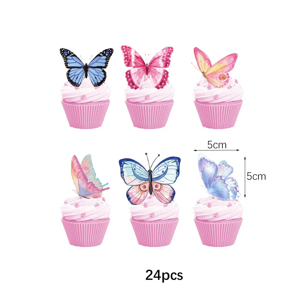 Butterfly Fairy Birthday Party Tableware Set – Pink Disposable Plates, Cups, Napkins & Tablecloth | Girls Party Decorations & Supplies