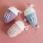 Cute Coffee Cup Crochet Keychain Bag Charm