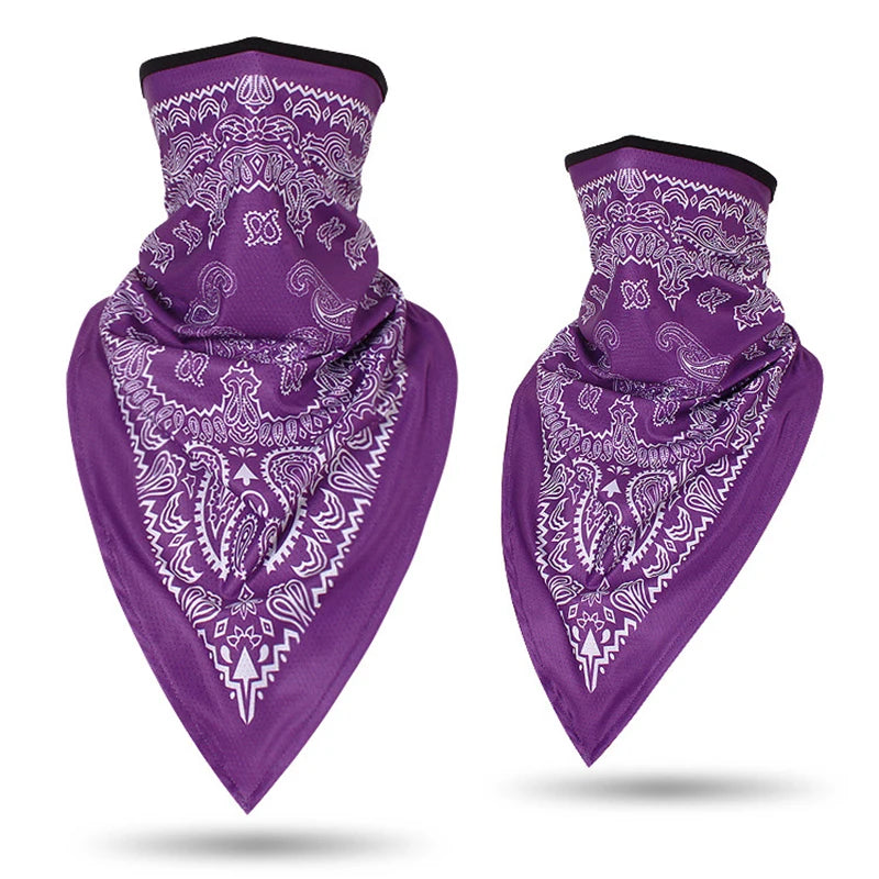 Men Women Bandanna Mask Sports Paisley Bandana Wrap Triangle Face Cover Ski Tube Scarf Fishing Hunting Hiking Neck Gaiter Shield