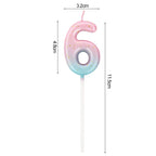 Happy Birthday Cake Decorated Interstellar Digital Colorful Candle Children's Delicate Candy Color 0-9 Number Candle Party Decor
