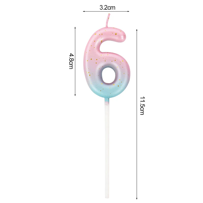 Happy Birthday Cake Decorated Interstellar Digital Colorful Candle Children's Delicate Candy Color 0-9 Number Candle Party Decor