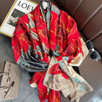 Spring Scarf Women's Luxury Design Polyester Material Smooth Scarf Soft Shawl Beach Scarf