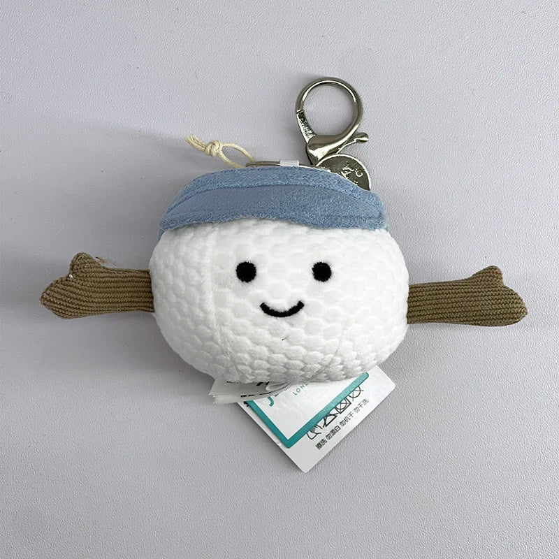 Golf Ball Plush Keychain, Grape Keychain, Jellyfish Plush toy, Hippopotamus, And Plush Elephant JC Bag Keychain