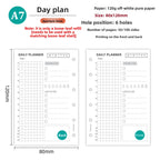 A7 50Sheets Loose Leaf Notebook Refill Spiral Binder Inner Page Weekly Monthly To Do Line Grid Inside Paper Stationery