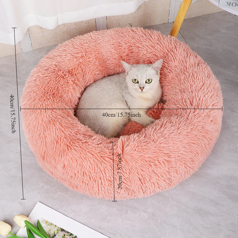 Home Plush Pet Nest Winter Cat Nest Dog Nest Warm Detachable and Washable Round Cat Nest Pet Bed Seasonal Universal Decoration - WTN Essentials 