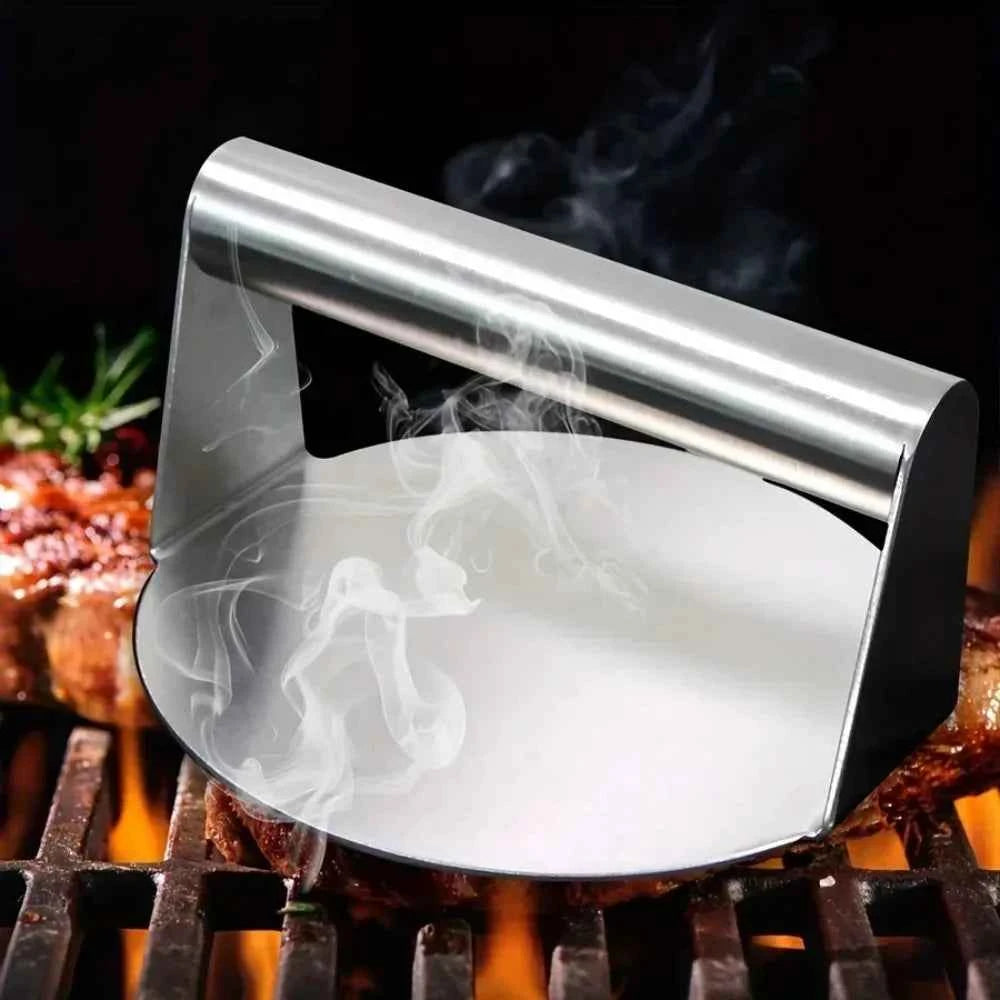 Heavy Duty Stainless Steel Smash Burger Press – BBQ Patty Smasher & Meat Press Tool