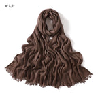 180*65cm Tie-dye Crinkle Rayon Hijabs for Women Muslim Scarf Shawls Plain Ladies Breathable Headband Femme Turban Ramanda