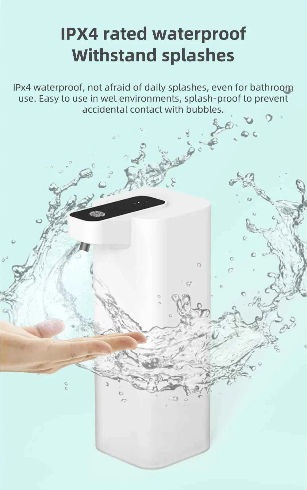 USB Rechargeable Infrared Automatic Foam Soap Dispenser Touchless Hand Sanitizer Dispenser for Bathroom Kitchen