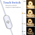 COB Lights LED Strip Touch Dimmer Flexible Diode Tape 5V USB Linear Indoor Lighting Lamp Room DIY TV Mirror Backlight Wall Decor