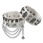 2024 New PU Leather Bracelet Punk Bracelet Adjustable Skull Goth Cuff Bracelet Gothic Rivet Buckle Wristband for Men Women