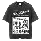 Japanese Anime Nana Osaki Print Vintage Washed Tshirt Harajuku Streetwear Graphic T-Shirt Summer Short Sleeve Cotton Tshirt