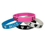 1PCS ILoveMusic Wristband Men Women Silicone Rubber Bracelets&Bangles for Birthday Party Bangles Rock Music Fans Jewelry Gift