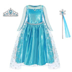 Girls Princess Dress Kids Disney Cosplay Cinderella Snow White Aurora Rapunzel Halloween Costume Children Birthday Party Dresses