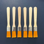 6pcs Yellow Nylon Square-Wash Paintbrushes Mini Solid Wood Handle For Clean The Dust And Students Art Painting Oil Brushes