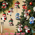 15 Pieces in a Random Assortment of Styles, Christmas Snowmen in Various Poses Holding Christmas Gifts, Handmade Christmas Hanging Ornaments, Essential Christmas Decorations, Great Gift Items