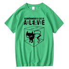 Men's T-shirt Top Quality Cotton Blend Schrodinger's Cat Print Short Sleeve Men T Shirt Casual The Big Bang Theory Mens Tshirt