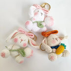 Cute Rabbit Crochet Keychain Handmade Bunny Bag Charm