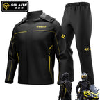 SULAITE Motorcycle Rain Suit Men Women Rain Gear Waterproof Protective Rain Coat with Pants 2 Pieces Breathable Outdoor