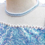Children Snow Queen Costume Kids Elsa Cosplay Performance Sequins Disguise Girls Princess Party Elegant Fantasy Halloween Dress