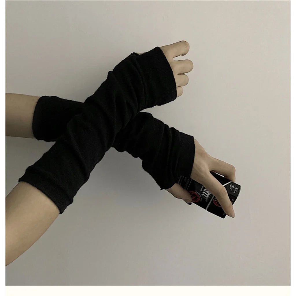 Pink Cartoon Gloves Honey Girls Winter Half Finger Cosplay Glove Anime Accessories EMO Punk Skull Christmas Gift Arm Warmers