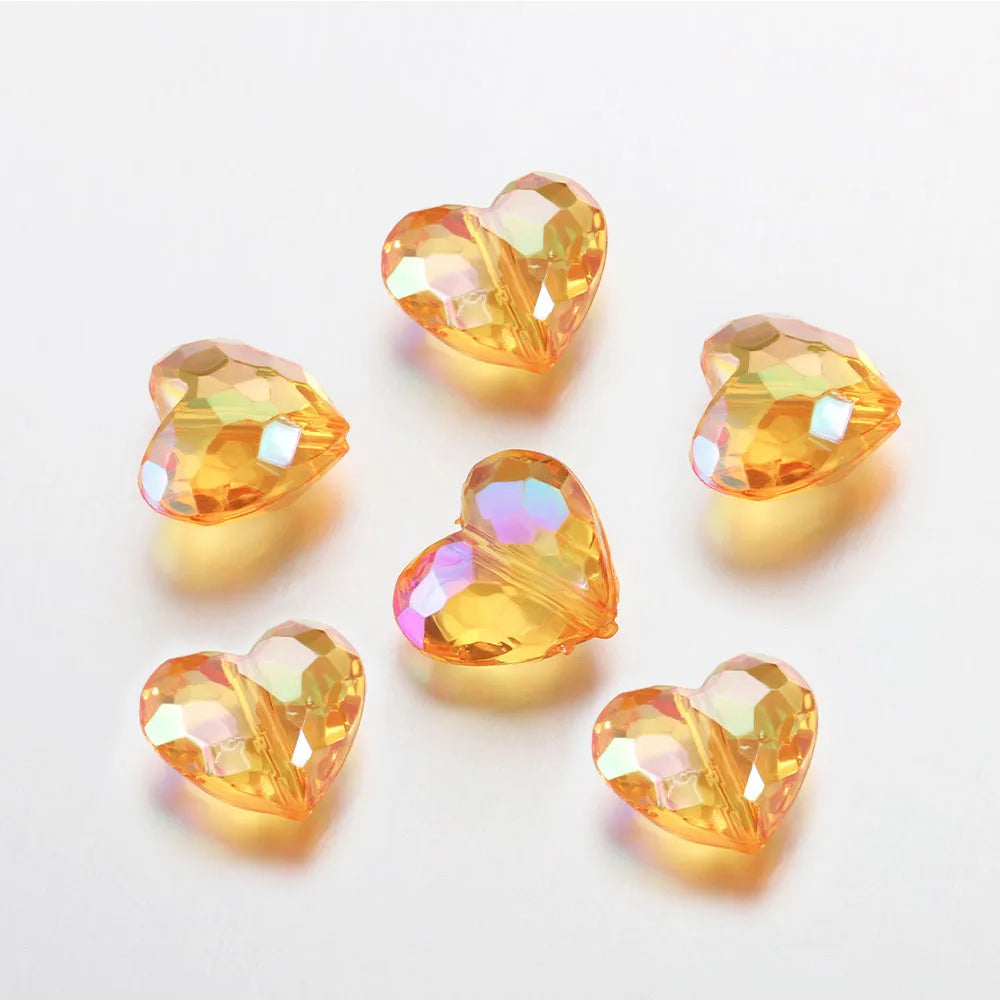20pcs Acrylic Heart Beads Transparent Loose Spacer Beads for DIY Jewelry Making Pendants Neaklace Bracelet Needlework Material