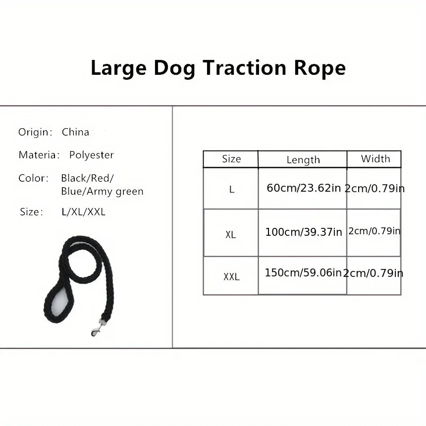 Durable Braided Rope Dog Leash for Strong Pullers