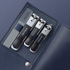 New Nail Clippers Set 4 PCs with Rotating Leather Bag Professional Trimmer Pedicure Care Tools Manicure Set Home Care Gift