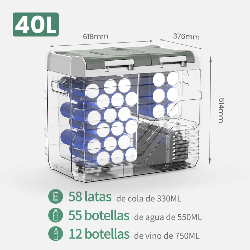 Alpicool NLS 20L 30L 40L Car Refrigerator Mini Fridge Freezer 12V Portable Compressor Cooler 12/24V DC 100-240V AC for Camping