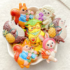 10PCS Mixed Resin Cartoon rabbits, hedgehogs squirrels Flat back Cabochon Stone Scrapbook DIY Decor Figurines Crafts Accessories