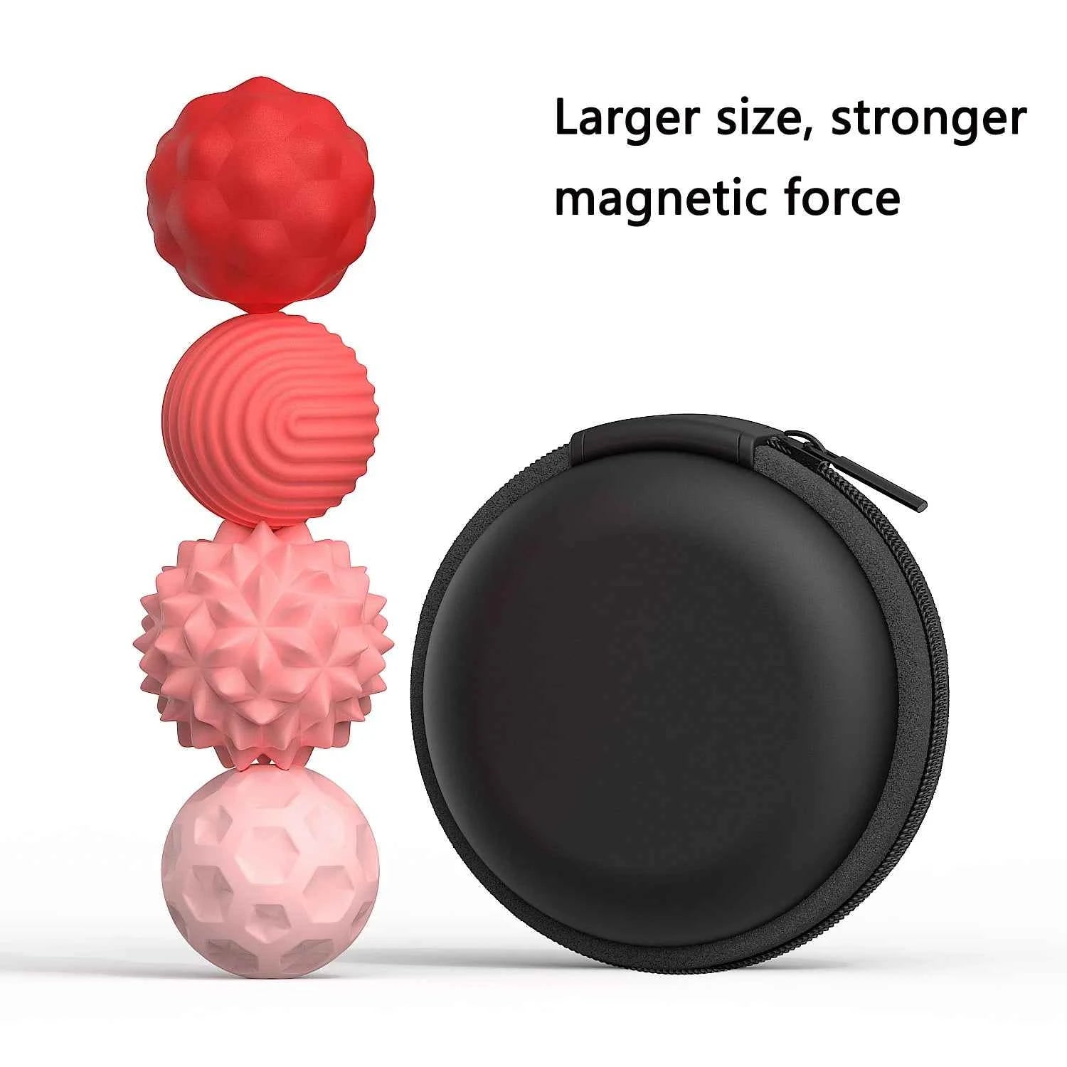New Stress-Relief Magnetic Ball Toy Durable Rubber Fidget Spinner Toy Multicolor Novelty Relax Gadget for Adults and Youngsters