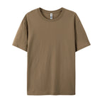 100% Cotton Solid Tshirts Men Woman Short Sleeve Fashion Brand Trend Casual Soft Clothing Tees Customized Products Summer Tops