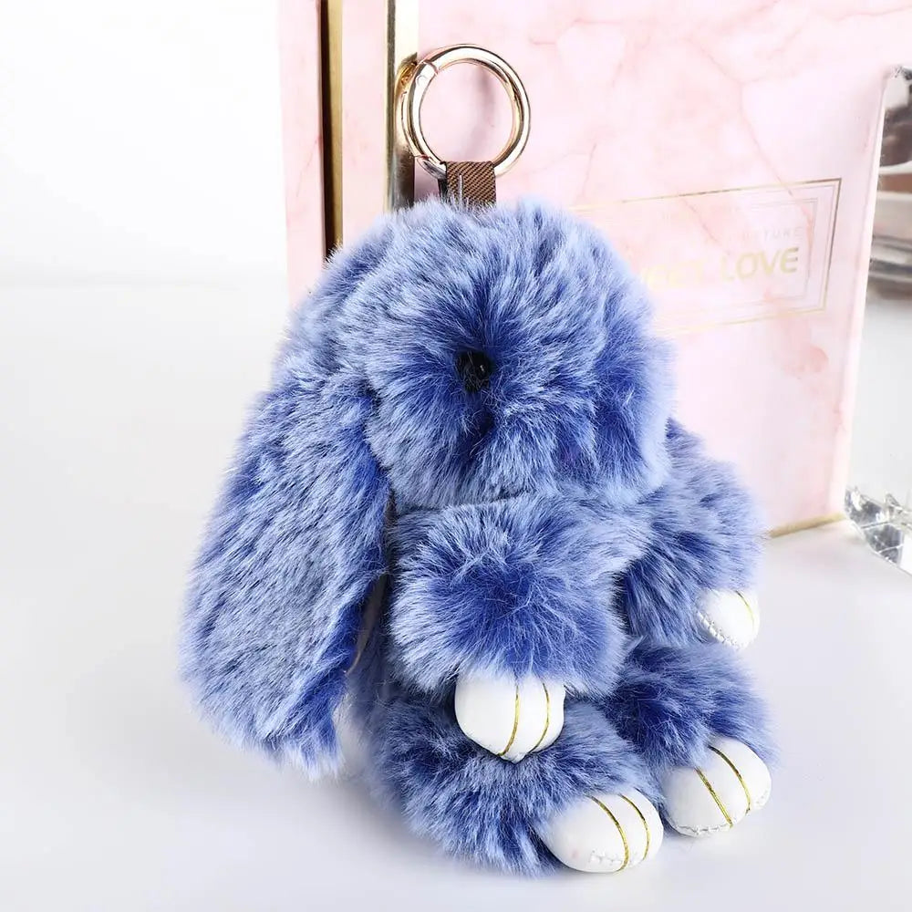 Fluffy Bunny Plush Keychain Cute Rabbit Bag Charm
